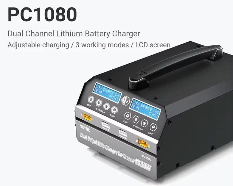 SKYRC PC1080 Lipo Battery Charger 1080W 20A 540W*2 Dual Channel Lithium Battery Charger for Agricultural Spraying Drone UAV