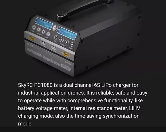 SKYRC PC1080 Lipo Battery Charger 1080W 20A 540W*2 Dual Channel Lithium Battery Charger for Agricultural Spraying Drone UAV